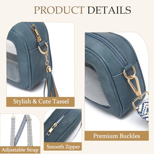 Image of LOXOMU Clear Crossbody Bag Stadium Approved - Waterproof Clear Purses for Women Stadium Bag with Adjustable Guitar Strap | Stadium Approved