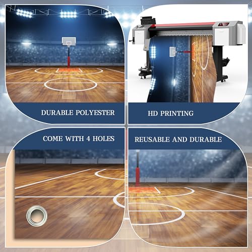 Fondo de fotografía escena cancha de baloncesto 72x43 pulg miniatura 5