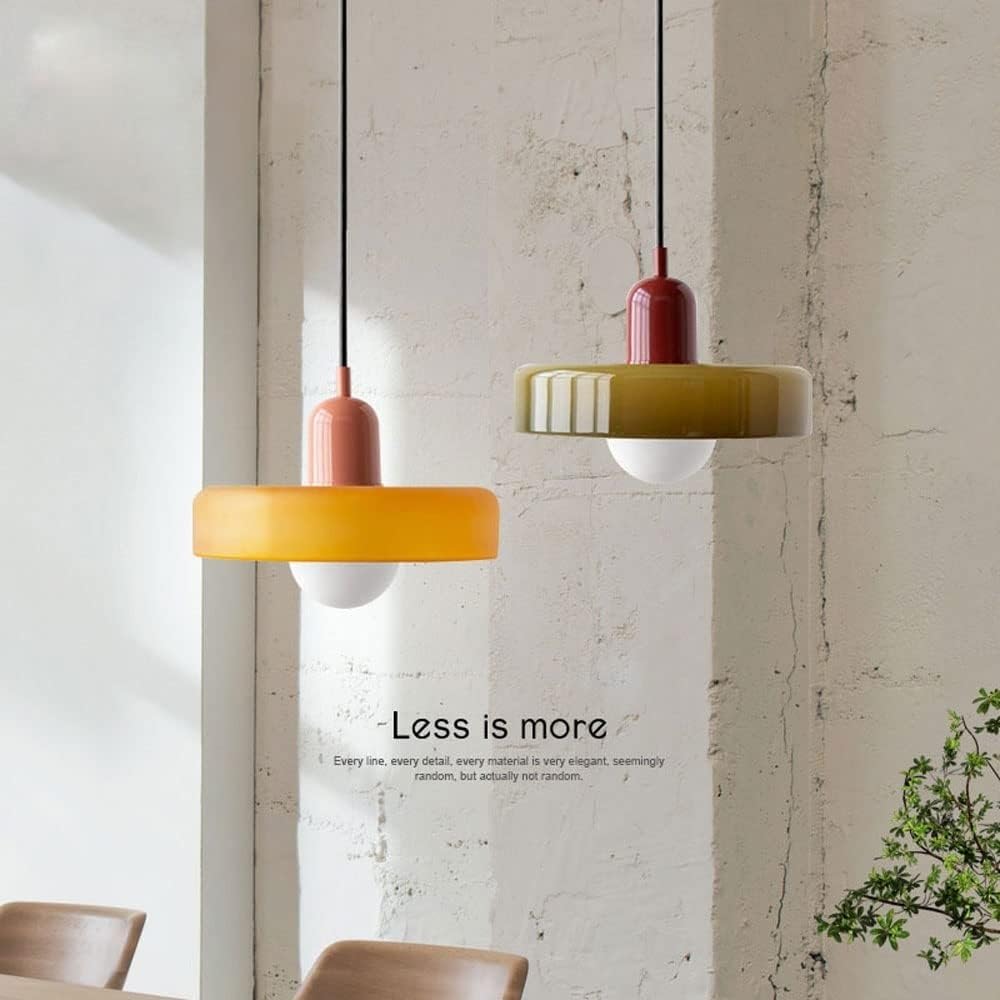 YYQBY Mid Century Lampa wisząca Retro Zielona szklana wisząca lampa Dom wiejski Pojedyncza duża lampa wisząca sufitowa Wyspa kuchenna Zlew Nordic nowoczesny żyrandol do sypialni Ja