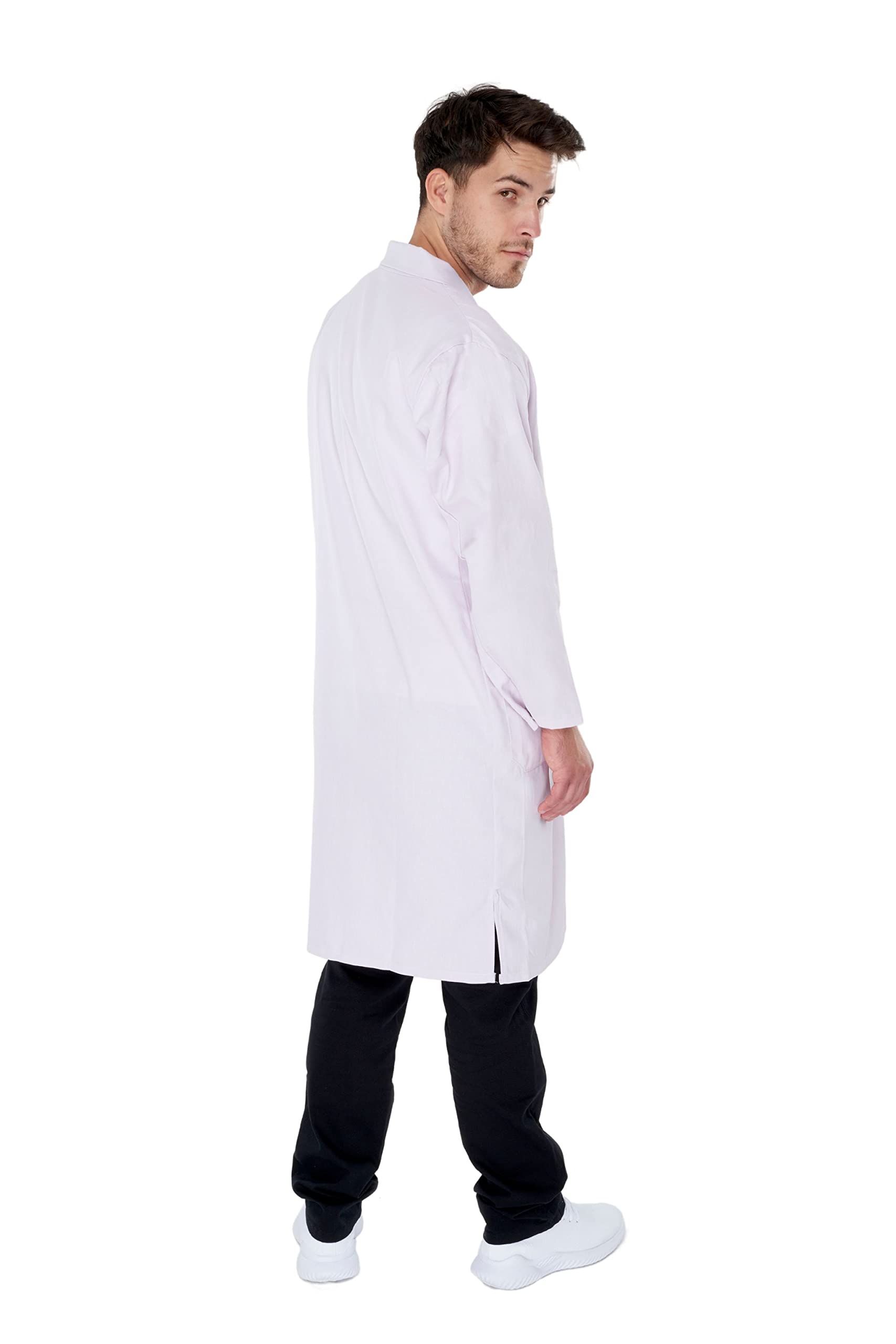 Herren Laborkittel Unisize Baumwolle weiß Labor Kittel Mantel XXS-XXXL
