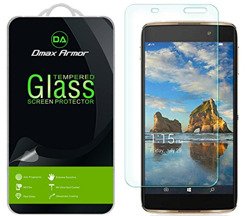 [3-Pack] Dmax Armor for Alcatel Idol 4S Screen Protector, [Tempered Glass] 0.3mm 9H Hardness, Anti-Scratch, Anti-Fingerprint, Bubble Free, Ultra-Clear