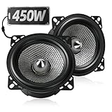 TANVSO Bullet Silver Series 4' Car Speakers, 450W Peak 2 Pack, 4 Inch Midrange Speaker, Glass Fiber Cone, Silver Bullet Head for Deep Bass, Clear Mids, Easy Install for Car Truck SUV DIY Audio