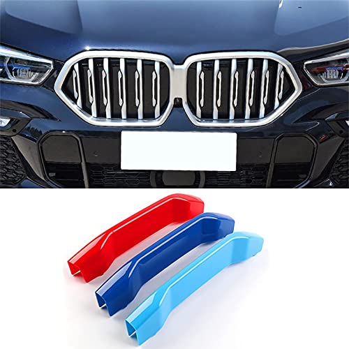 Image of M-Colored Stripe Grille Insert Trims for BMW Accessories, ABS Car Accessories for BMW Grill Stripes X6 2020 G06 6-Beam
