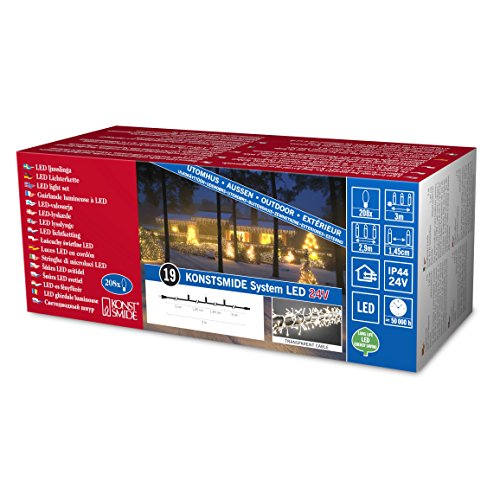 Preisvergleich Produktbild Konstsmide 4643-103 LED Hightech System Erweiterung / Büschellichterkette / für Außen (IP44) / 208 warm weiße Dioden / transparentes Kabel
