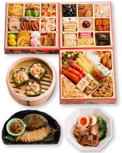 （08:30時点） （12月31日着） 板前魂の松 板前魂 おせち 和洋風 三段重 福良鮑（あわび） 海鮮おこわ 豚角煮付 3人前 39品目