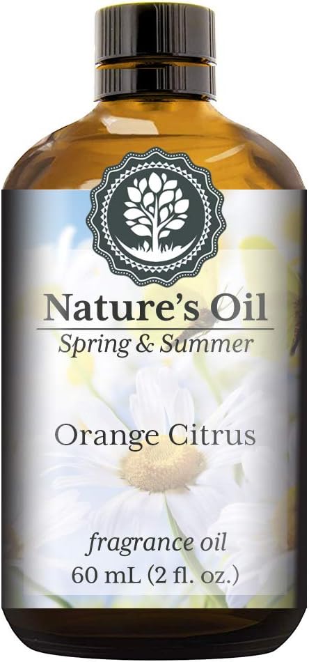 Orange Citrus Fragrance Oil (60ml) for Diffusers, Soap Making, Candles, Lotion, Home Scents, Linen Spray, Bath Bombs, Slime