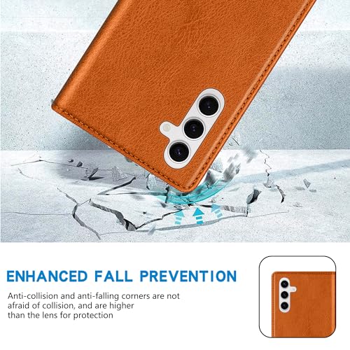 Image of ZZXX for Galaxy S23 FE Wallet Case Strong Magnetic 6.4 inch,Brown