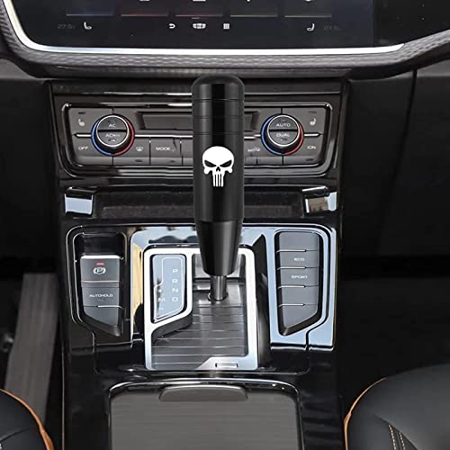 Neynavy 1 Pc Gear Stick Shifter Knobs, Skull Design Aluminum Alloy Weighted Gear Lever Metal Stick Shifter Handle Fit For Most Automatic Manual Vehicle (Black) #TOP5
