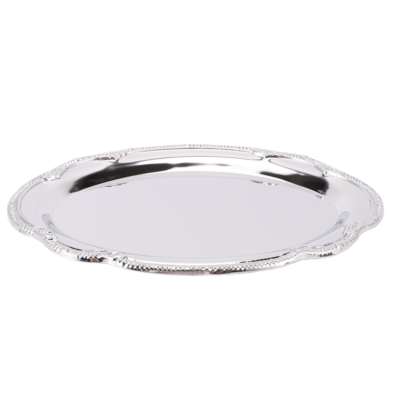 Ejoyous Vassoio da Servizio Argento Ovale Acciaio Inox Lucido (28CM)