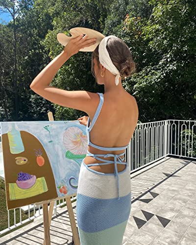 Women Sexy Backless Knit Bodycon Midi Dress4