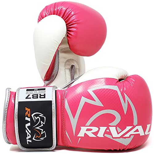 (410ml, Pink/White) - Rival Boxing-RB7 Fitness & Bag Gloves