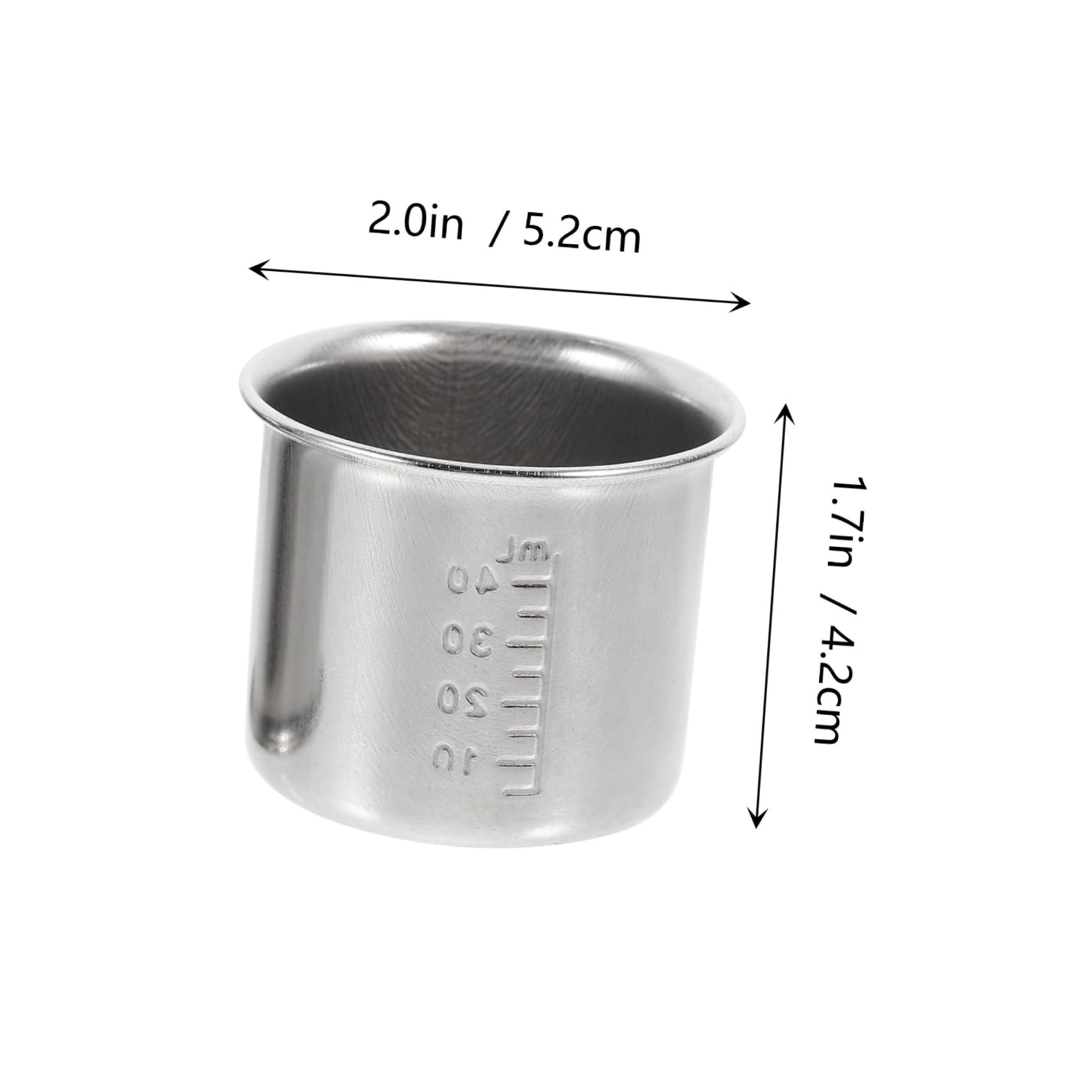 Alipis 40ml Laboratory Measuring Cup Stainless Steel Medicine Cup Wide Mouth Rustproof Accurate Scale for Boys and Girls Adults