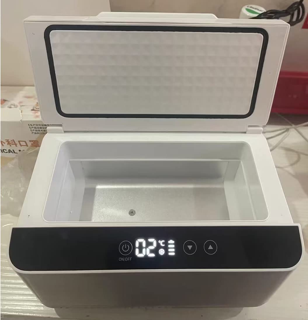 Mini Frigo,Frigo per Insulina a Temperatura controllata 2-8 °C - Diabete Mini Frigo per Medicinali 145x145x230mm - Batteria Inclusa