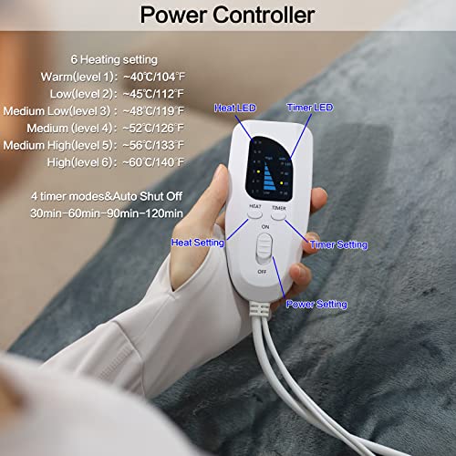 Image of Deepsoon Heating Pad,Electric Heating Pads for Back,Neck,Abdomen,Moist Heating Pad for Shoulder,Knee,Arms,Legs,Dry /Moist Heat & Auto Shut Off,Christmas Gifts for Men and Women,Orange,24x20 Inch
