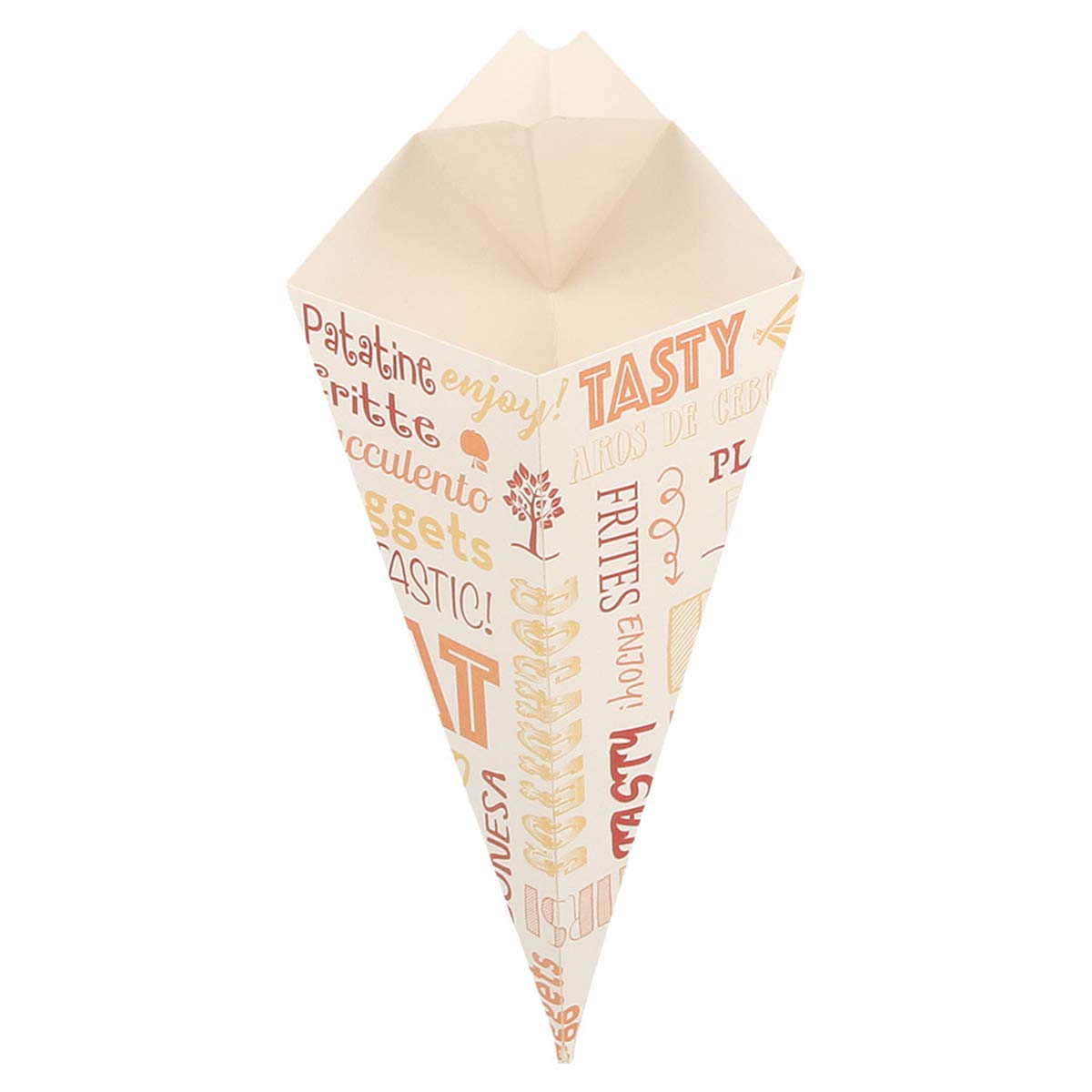 García de Pou 200 Unités - Cornets avec languettes Thepack Parole 100 g 230 g/m2, 21 x 12,5 cm Blanc Carton Ondulé Nano-Micro