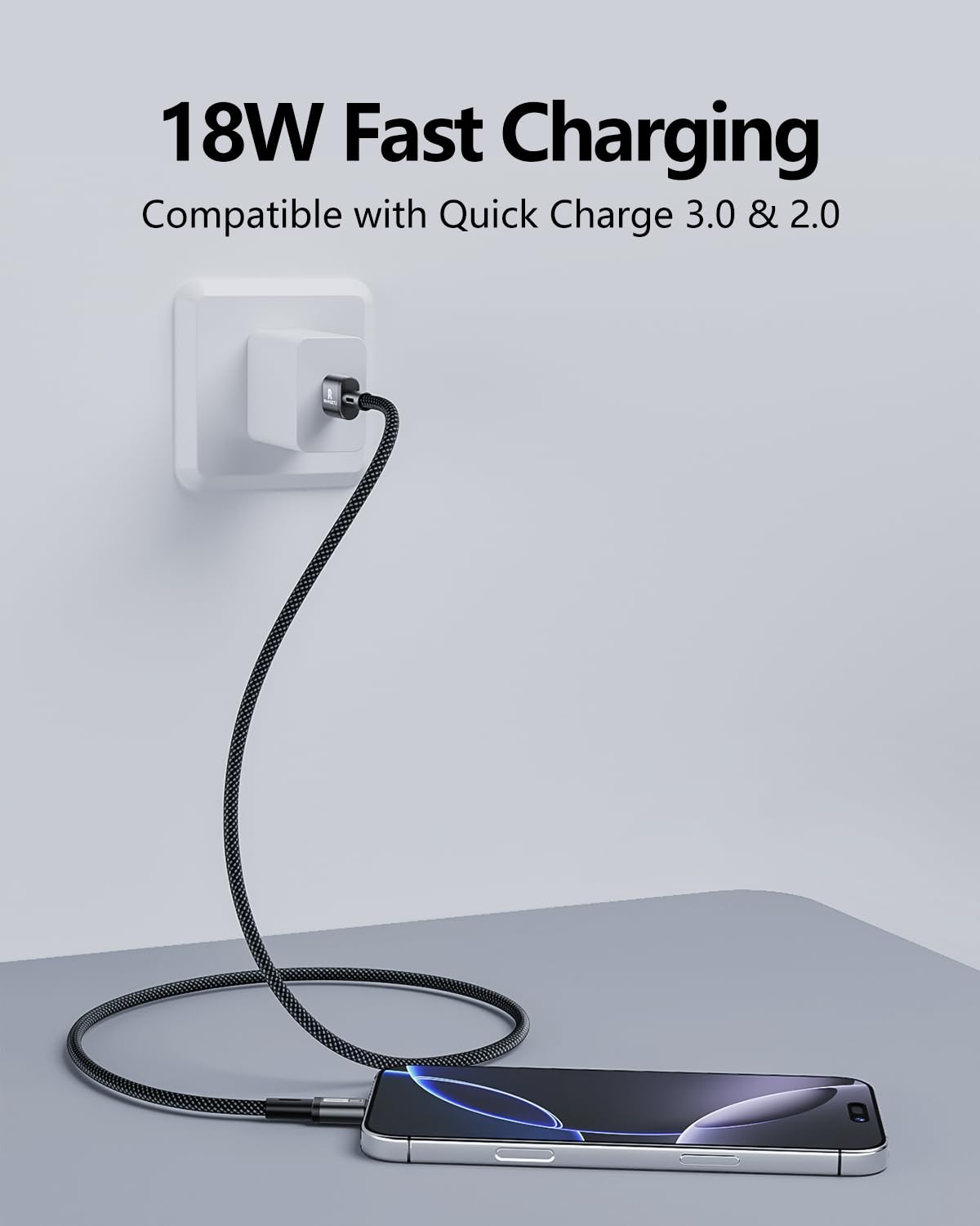 Cavo USB C, confezione da 2 cavi da USB A a USBC, ricarica rapida, in nylon intrecciato di tipo C, cavi USB C compatibili con iPhone serie 16/15, Galaxy S24/S23 e altri dispositivi di tipo C