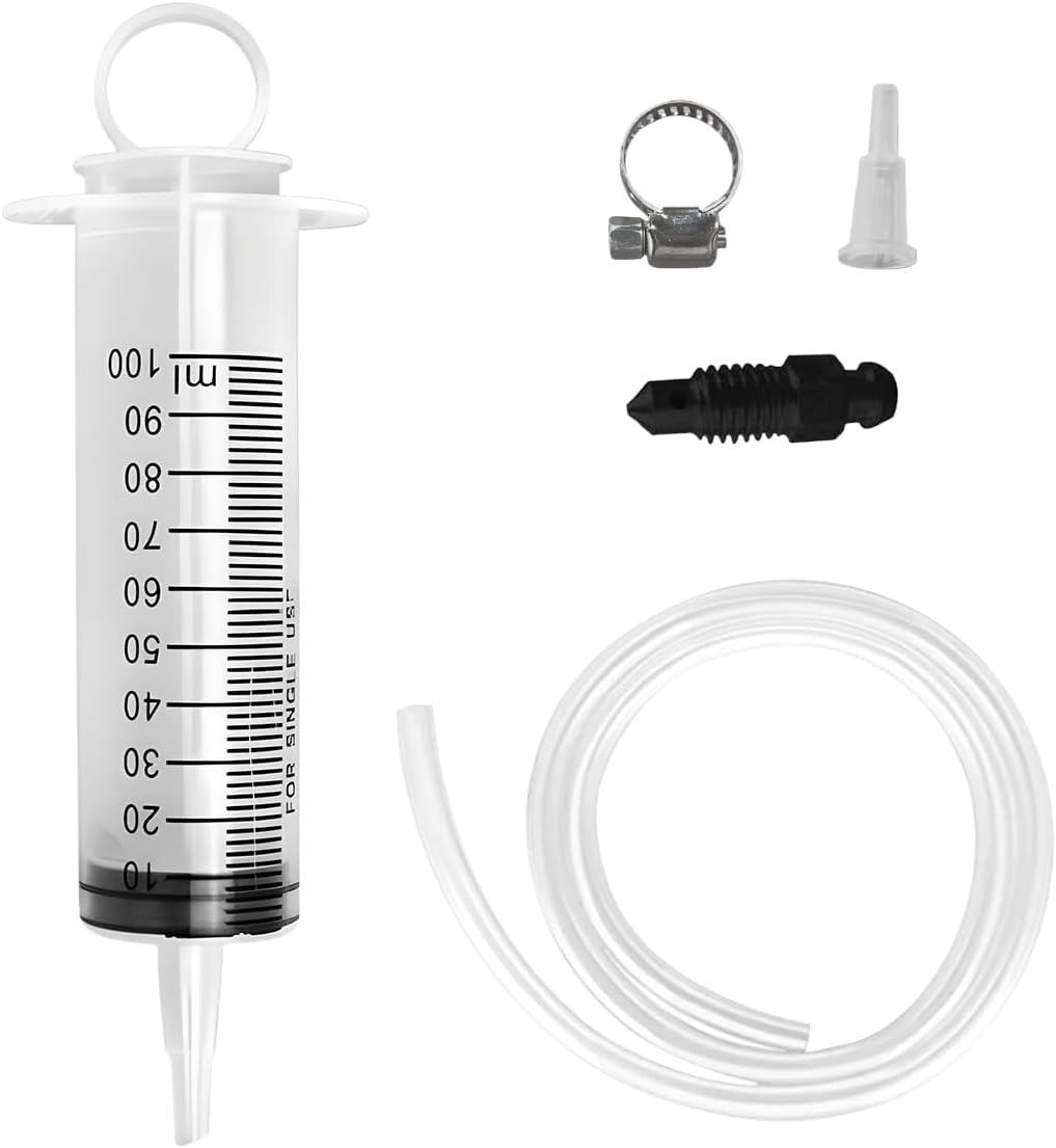 UHANBUT Brake Bleeder Kit: 100ml Syringe & 50cm Hose, Universal Hydraulic Clutch Brake Bleeding Tool for Motorcycles, Scooters, Quads
