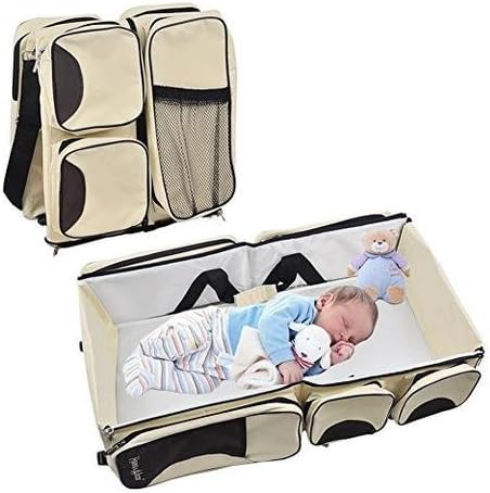 Anvera Portable Multifunctional Baby Travel Bed Cot Cum Folding Mummy Diaper Bag (Multicolour)