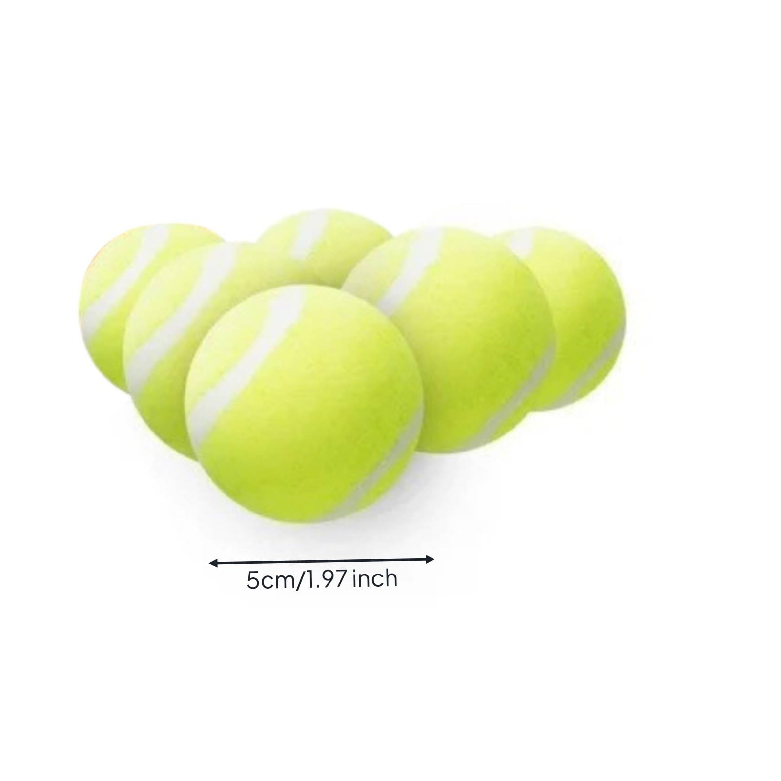 Lanceur de Balle Réglable Balle pour Chien Jouet Canin Accessoire d'Entraînement Jeu de Rapport en Caoutchouc Dense Texture Feutrée Visibilité Accrue, Diamètre 5 Cm