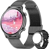 ❤【 Damenuhr Innovatives Design】: Der elegante Look dieser Smartwatch und das komfortable Armband mit Magnetverschluss von Milan, ist das beste Geschenk für Frauen. Herzfrequenzmessung, Blutdruck, Schlafüberwachung, weiblicher physiologischer Zyklus, Schrittzähler, Sportkilometer, Kalorienverbrauch, Fernfotografie, Sitzende Erinnerungen, viele Sportmodi usw.Kommt mit zwei Riemen.