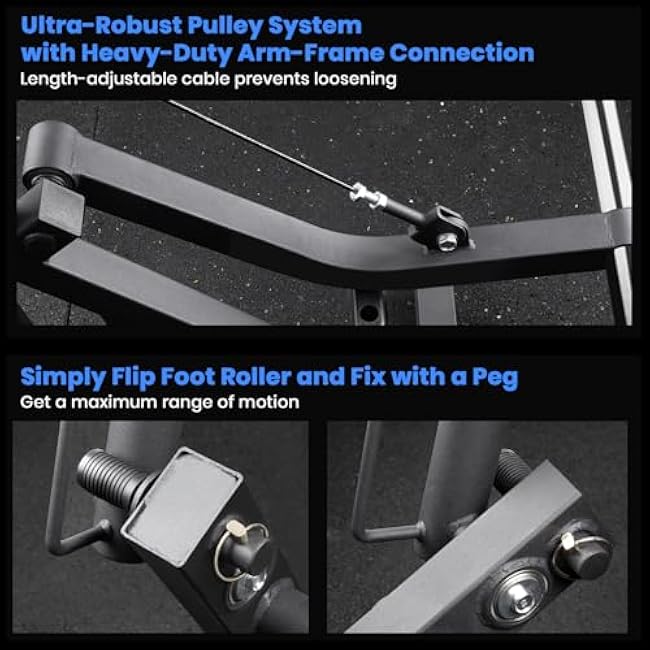 LIONSCOOL Leg Extension and Curl Machine V4.0, 1100lbs Capacity Adjustable Seated Leg Extension, Lying Leg Curl Bench, Cable Operated 2¡± Plate Loadable Lower Body Exercise Equipment for Home Gym