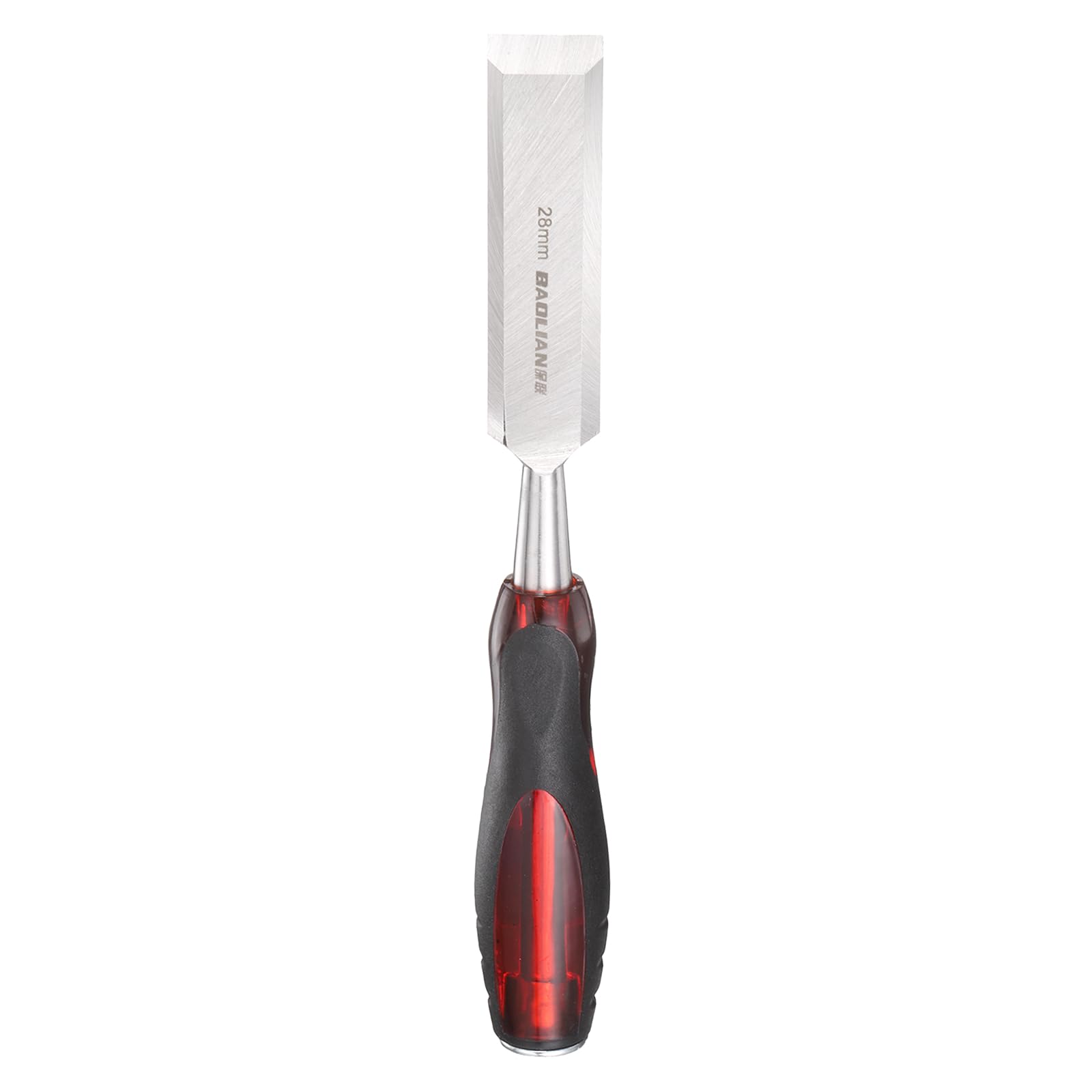 sourcing map Wood Chisel 28mm / 1-7/64" CR-V Steel Beveled Edge Blade Wood Woodworking Tools with PVC Handle for Carving Woodworking DIY Projects