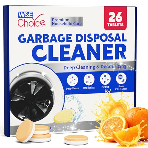 W&E Choice Garbage Disposal Cleaner and Deodorizer Tablets - 26 Pack, Powerful XL Foaming Tablets,...