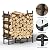smusei Firewood Rack Outdoor Indoor 4Ft Heavy Duty Log Holder Adjustable Firewood Storage Rack Stand for Fireplace, Porches, Patios, 4Ft