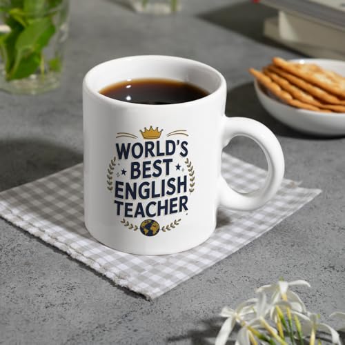 World´s best english teacher Kaffeebecher für Englischlehrer mit Spruch Schule Tasse - lustiges Geschenk für den besten Lehrer