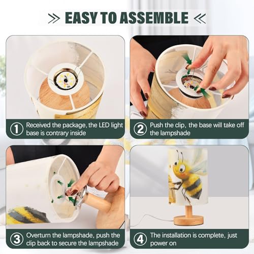 bee goodluck lámpara de mesa pequeña creativa para dormitorio miniatura 4