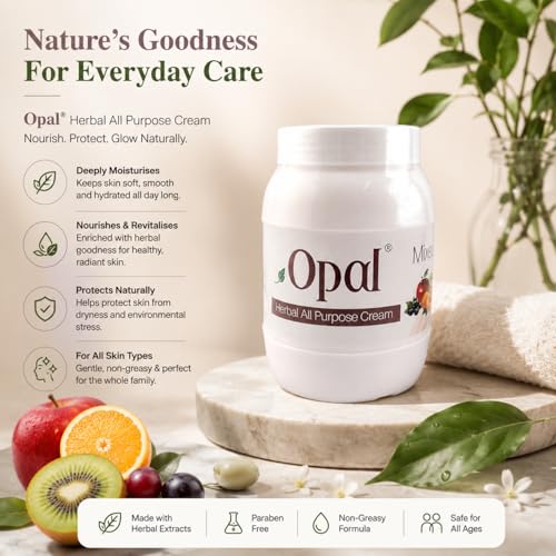 Image of OPAL Mixed Fruit Herbal All Purpose Cream for Deep Nourishing & Refreshing Moisturizing Cream - Hydrating & Revitalizing Skin Care Cream All Skin Types - 800gm