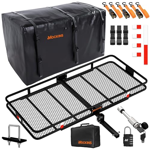 Mockins XXL 70"x30"x6" Folding Trailer Hitch Cargo Carrier Hitch Mount