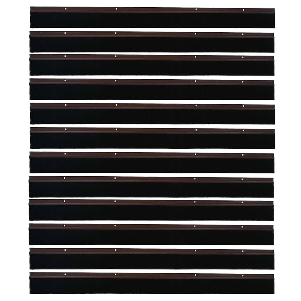 Nakładane uszczelki szczotkowe do drzwi, zestaw 12 sztuk, kolor brązowy, 100 cm, ze stopu aluminium, głowica szczotki z nylonowym włosiem, tłumiące dźwięki, blokujące światło, izolująca do