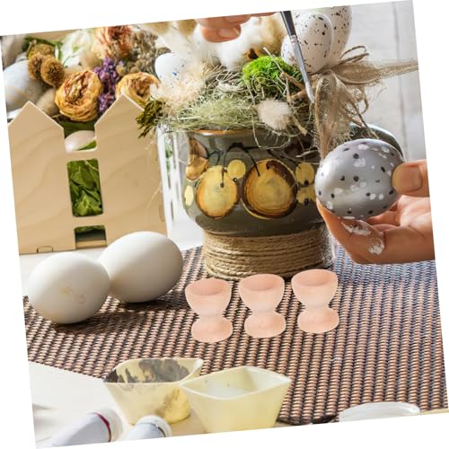 SOIMISS 12stücke Holz Eierhalter Set Zum Selbermachen Unbemalte Eierbecher Für Ostertische Dekorationen Für Osterfeiern Und Familienfeiern – Bild 5
