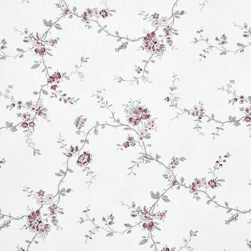 Image of LINENWALAS 100% Cotton Bed Sheet for Super King Size Bed, Floral Printed Bedsheet with 2 Pillow Covers | 210 TC Soft, Breathable, Luxury Bedsheet (Vineyard, 108 x 120 Inches), White