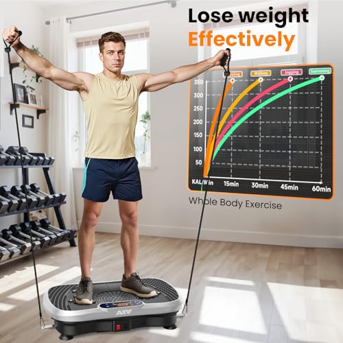 Image of AXV Vibration Plate Fitness Platform Exercise Machine Vibrating Shaking Full Body Shaker Workout Vibrate Stand Shake Board Sport for Weight Loss Fat Burner for Gym Home Office