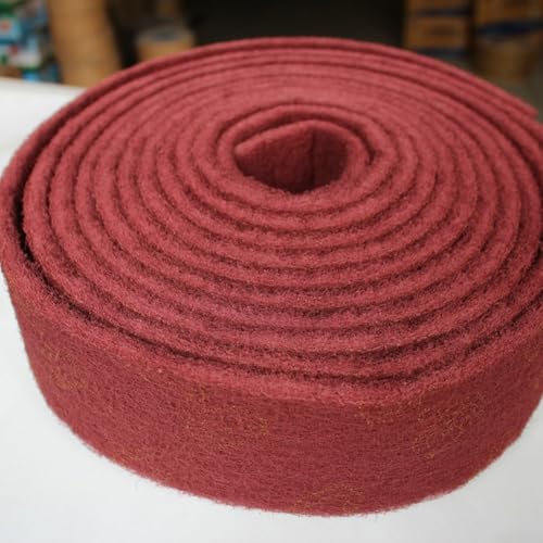 Esponja de esmeril estropajo para trabajos de limpieza difíciles de cocina, incluyendo platos y estufas (rojo, 6 m x 7,5 cm)