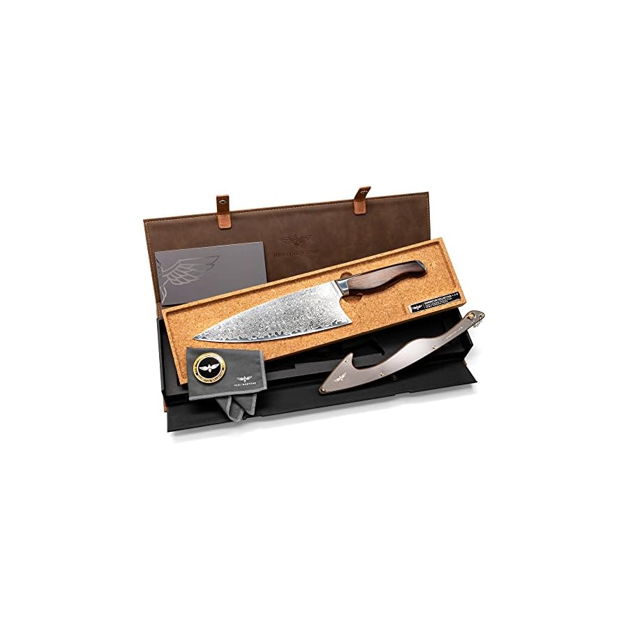 Perlingstone-Momentum-Collection-Chef-Knife-8-Inch-Ultra-Sharp-Chef-Knife-with-AUS10-Japanese-Steel-Blade-Professional-Kitchen-Knife-Desert-Ironwood-Handle-Chefs-Knife-Includes-Sheath PERLINGSTONE Momentum Collection Chef Knife 8 Inch - Ultra Sharp Chef Knife with AUS10 Japanese Steel Blade - Professional Kitchen Knife - Desert Ironwood Handle - Chefs Knife Includes Sheath