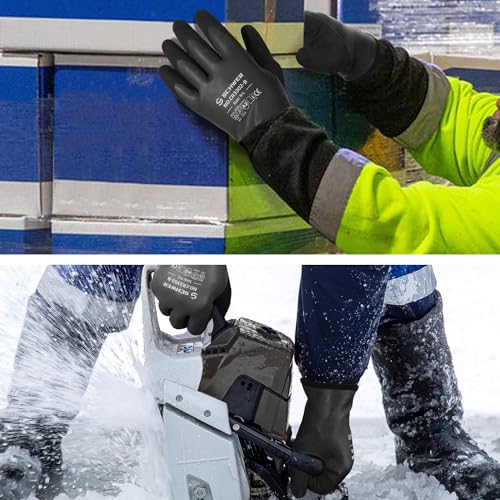 Schwer 100% Waterproof Gloves for Men and Women, Winter Work Gloves Double Coated