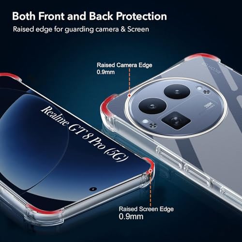 Image of Jkobi Shockproof Crystal-Clear Back Cover for Realme GT 8 Pro (Anti Yellow Case | Drop & Camera Protection | Hard Polycarbonate)