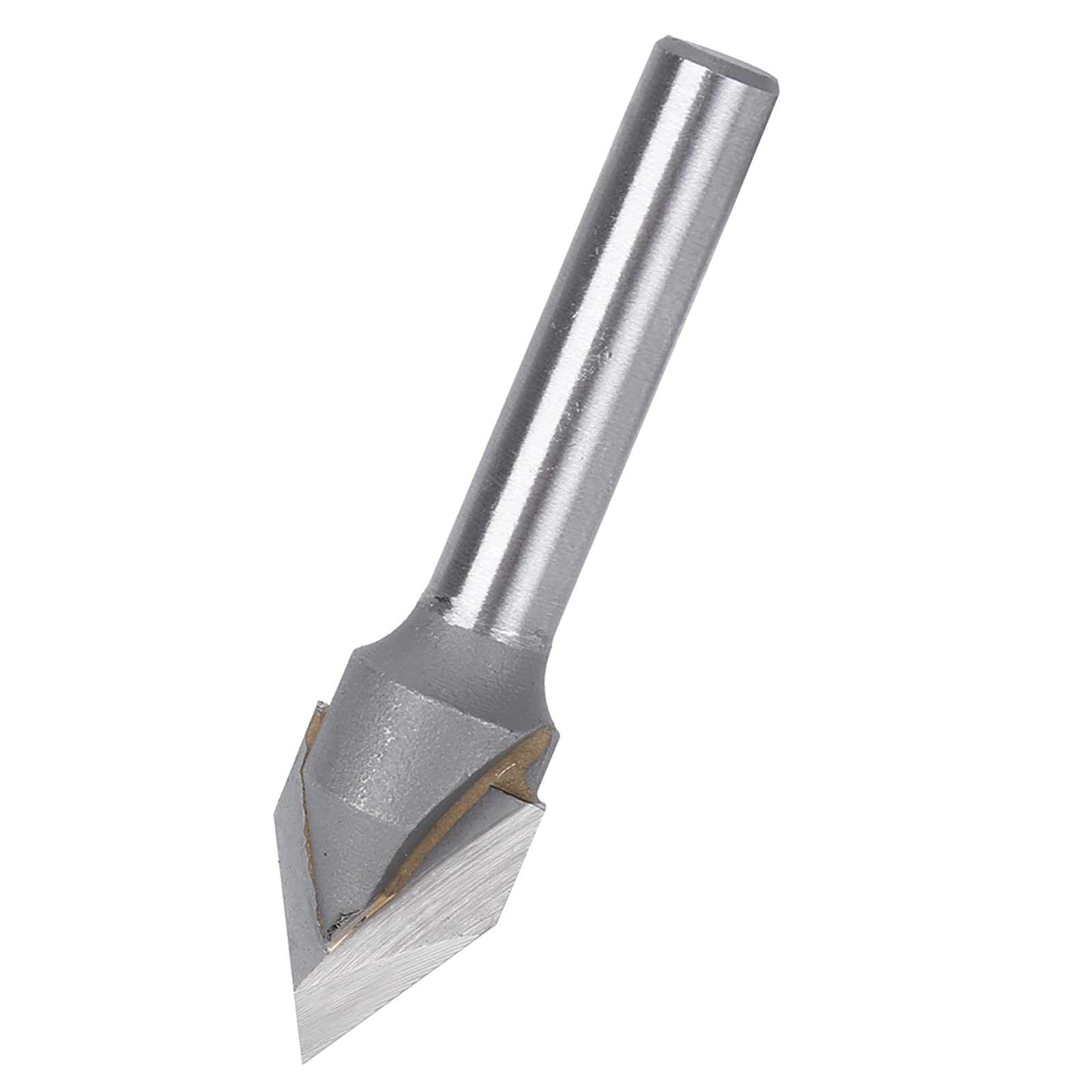 60-Grad-V-Bit, V-Nut-Fräser, CNC-Fräser, Fräser, 60 Grad V-Typ, 45# Kohlenstoffstahl, 6 Mm Schaft mit Legierungskopf, Holzbearbeitungswerkzeug (60-Grad-V-förmiges Messer 6X1/2)