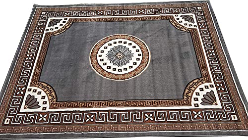 Image of GULDASTA Grey Carpet 5x7 Feet Modern Area Rug Living Room Office | Non-Slip Stain Resistant Soft Durable