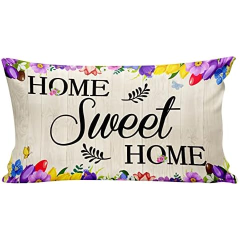 HHERCICIM Home Sweet Home Spring Cushion Cover Cover