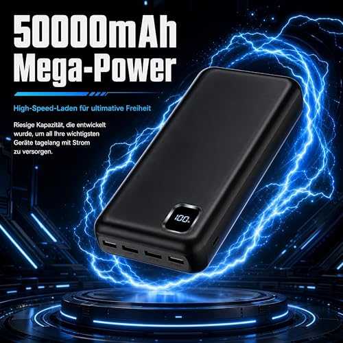 Flowhole Powerbank 50000mAh, 22.5W Power Bank Schnellladung – Ansicht 3