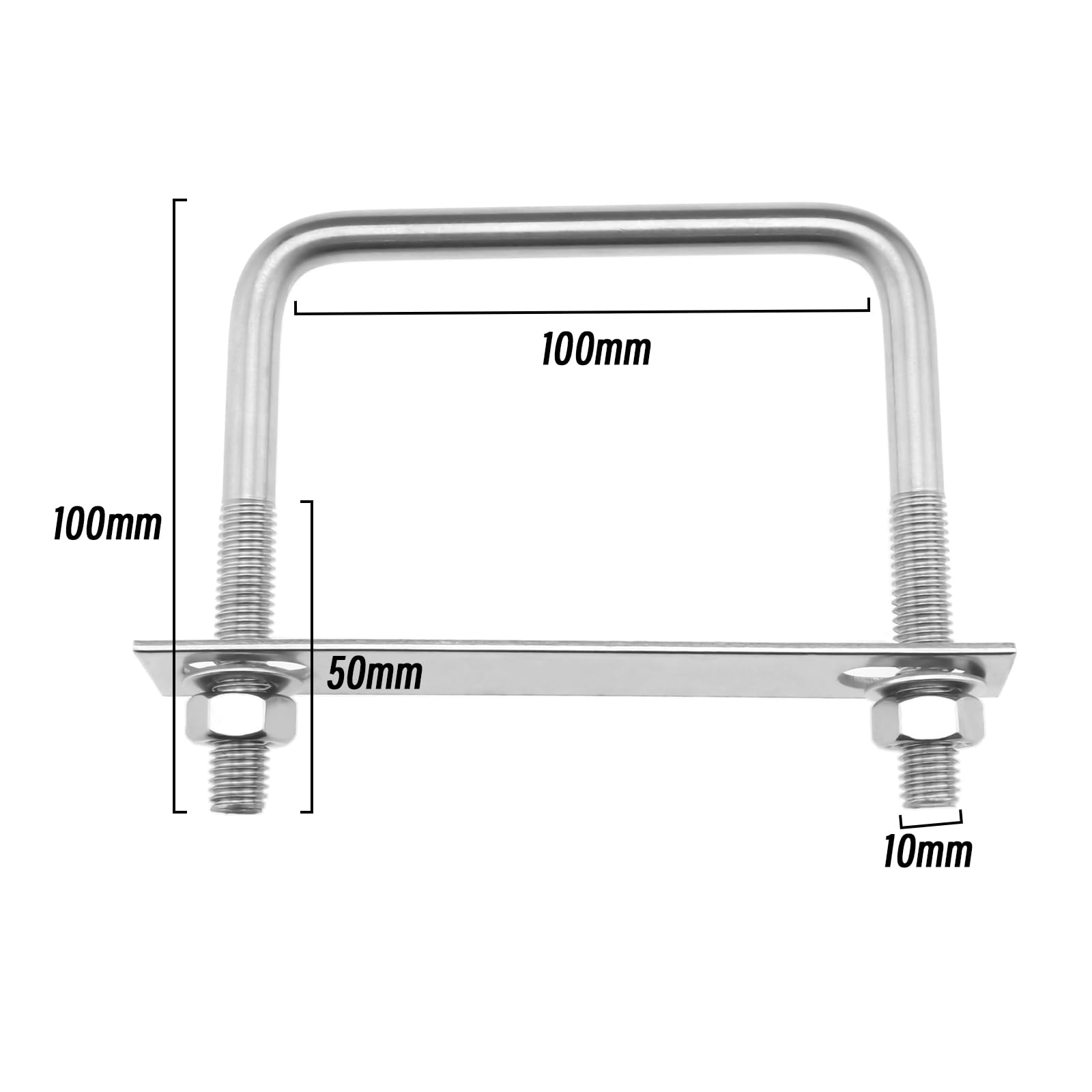 Bulloni A U In Acciaio Inox M10 - 2 Pezzi Per Fissaggio Tubi, Staffe Resistente - Foto 9