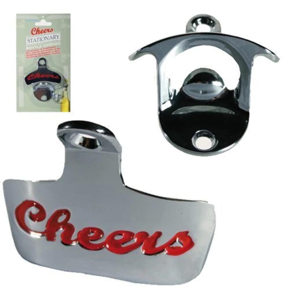 Bargains-Galore Wall Mounted Bottle Opener Cheers Bar Pub Home Kitchen Beer Larger Metal Fixings
