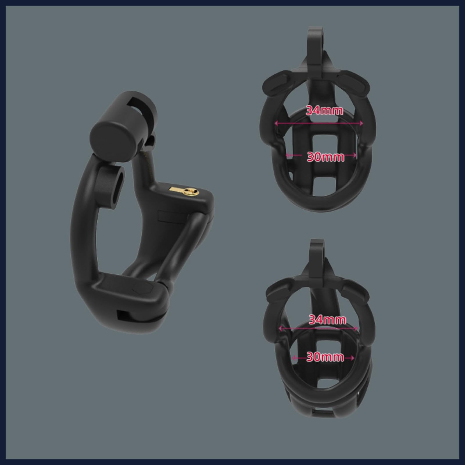 [4 Misure di moschettoni] Gabbia Fissa Sportiva Nera Leggera in Resina per Il Fitness Uomo (80mm)-A153
