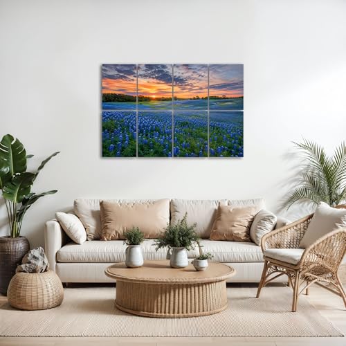 8 Pack Paneles Acústicos Artísticos Absorbentes de Sonido Bluebonnets TX Paneles Decorativos Auto Adhesivos para Estudios de Grabación en Casa 48"x32" miniatura 5