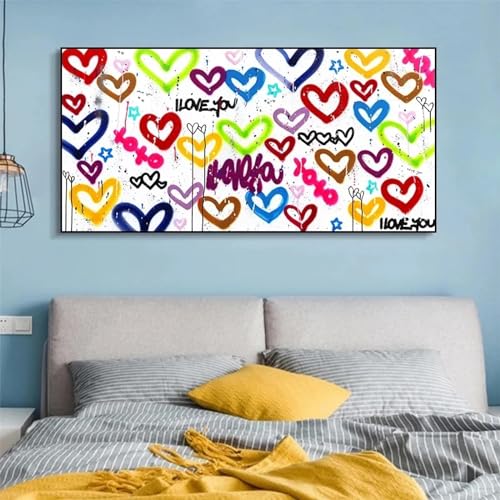 Je t'aime tellement toile peinture dessin animé pour couple