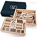 Conjunto De 84 Cubiertos De Oro Conjunto Con Caja De Regalo Espejo De Acero Inoxidable Pulido Cucharada Cuchilla Cuchilla Cuchara De Té Safe Safety Resk & Fácil De Limpiar Para La Fiesta De,Plata